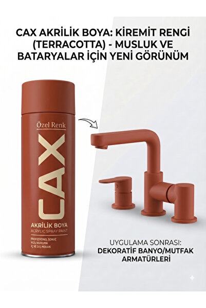 caxcolors CAX Akrilik Sprey Boya 400ml - Musluk, Mutfak & Banyo Batarya Yenil...