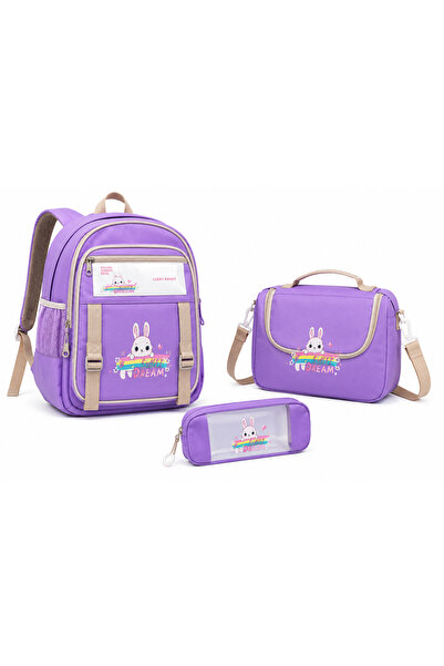 Malkan 3-Piece Korean Style Waterproof Thick Chain Backpack Lunch Bag Pencil ...