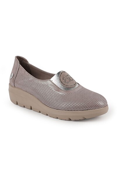 Mammamia Women's Casual Shoes Genuine Leather Laser Cut Perforated Stone Deta...