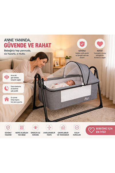 papey -Sünger Yatak Hediyeli Keten Fileli Silinebilir Portatif Sallanır Anne ...