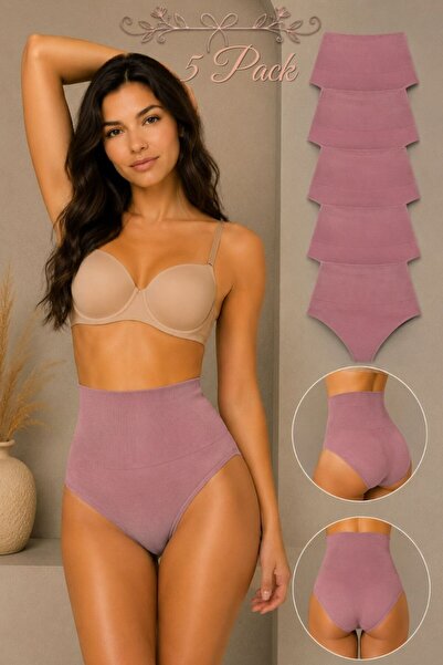 FİT WOMEN Women's Gathering High Waist Flexible 5-Piece Panties