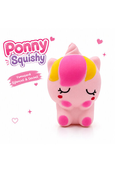 BLACK DİAMOND PLUSH TOY Pembe Ponny Squishy Unicorn Yumuşak Sıkılabilir Oyunc...