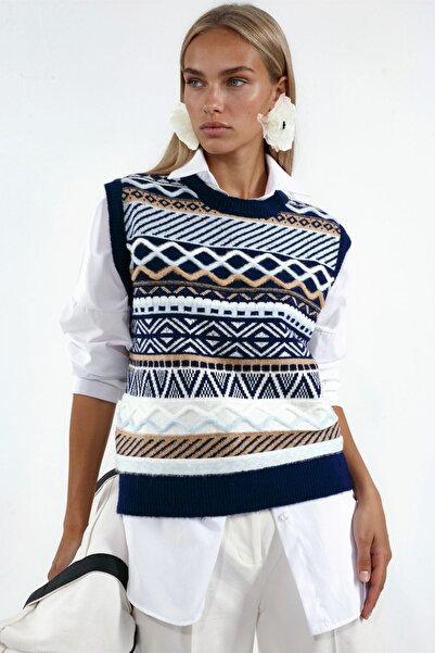 Hiccup Geometric Patterned Knit Sweater