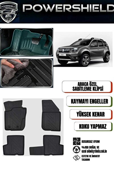 Dacia Duster 2009-2017 (4X2) Arası Uyumlu Araca Özel Premium 5D Havuzlu Oto Paspas Takımı