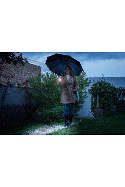InnovaGoods Umbrelă automată multicoloră cu lanternă LED încorporată