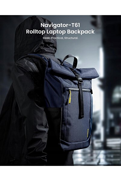 Tomtoc Rucsac pentru laptop cu sistem roll-top, ușor, impermeabil, 13-16 inch...