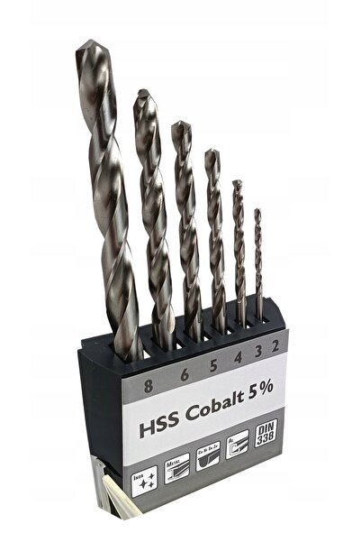 Fein Set de 6 burghie spiralate HSS cu cobalt
