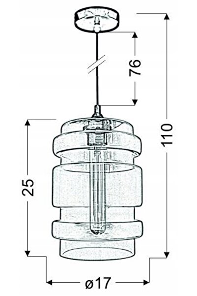 NO BRAND DECORADO LAMPĂ SUSPENDATĂ 18 1X60W E27 ABAT-JOUR INCOLOR + BEZICĂ