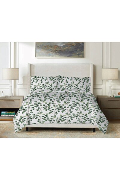 Matex Lenjerie de pat din satin 160x200 EXCLUSIVE Floral în tonuri de verde