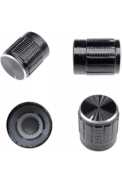 NO BRAND 6MM Negru 24 bucăți Butoane de potențiometru din aluminiu pentru chi...