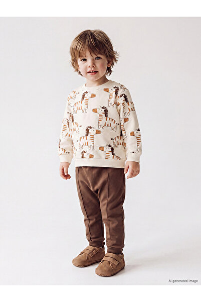 LC Waikiki Lcw Baby Ecru Patterned Baby Boy Set