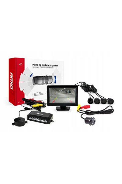 AMIO Kit senzori de parcare TFT01 4.3 " cu cameră HD-307-IR și 4 senzori, negru