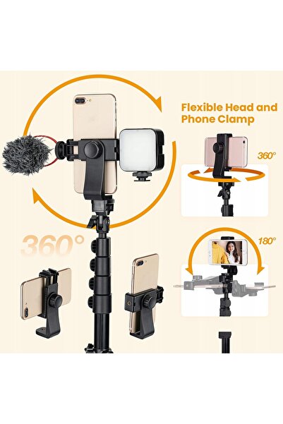 NO BRAND TARION FL019 Trepied Selfie Stick Suport Telefon cu Prindere
