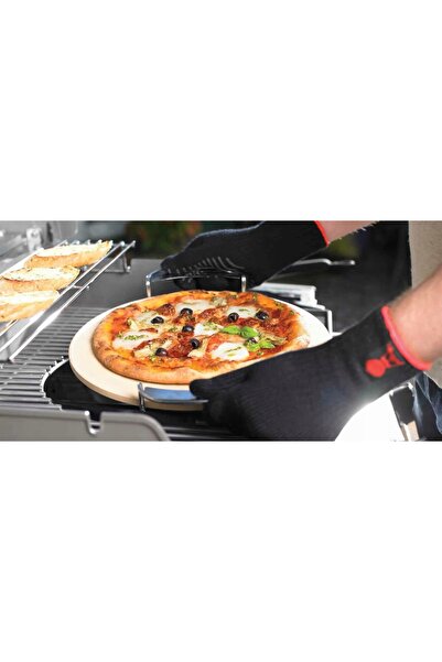 NO BRAND Piatră de pizza din cordierit, rotundă, 34 cm, cu cuțit și suport, p...