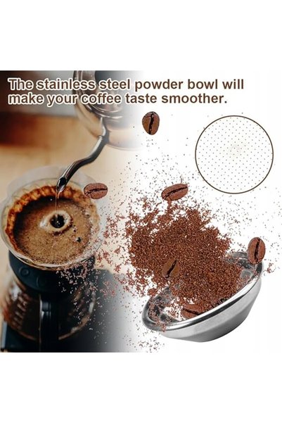 NO BRAND Filtru de cafea fără ulei 54MM din oțel inoxidabil reutilizabil
