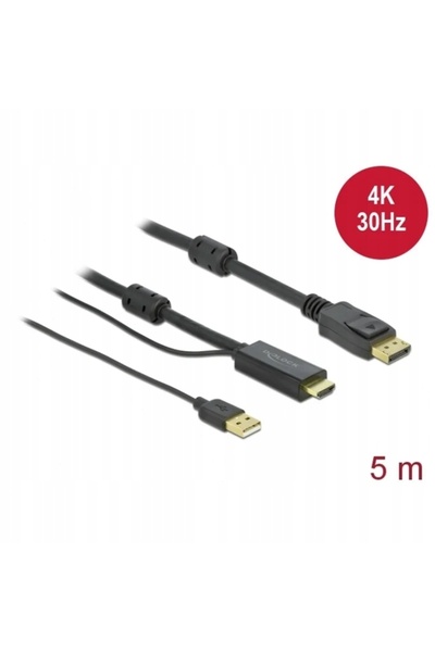 DELOCK Cablu alimentat HDMI (M) la DisplayPort (M)