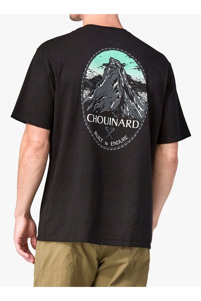 Patagonia Tricou din bumbac Chouinard Crest Pocket - negru cerneală S