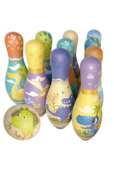 woopie Joc de îndemânare, bile de bowling colorate și moi, cu tematică dinoza...