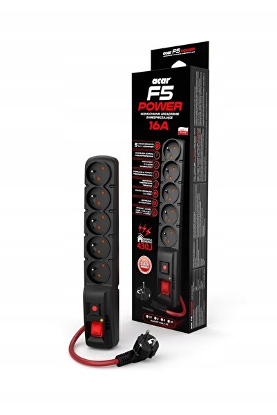 ACAR Prelungitor F5 POWER 1,5m negru
