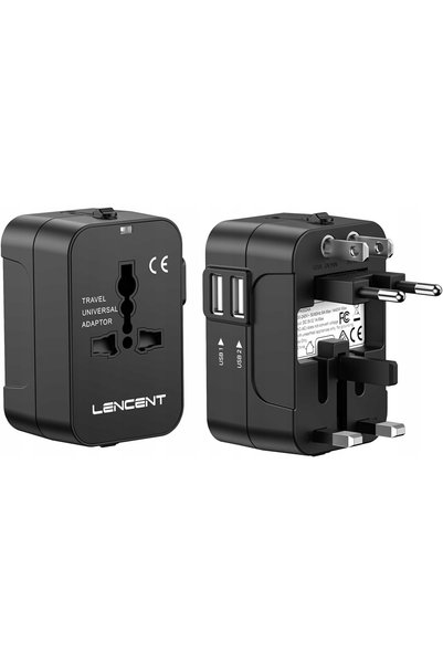 NO BRAND Adaptor de călătorie USB LENCENT – UE/Marea Britanie/SUA/Australia, ...