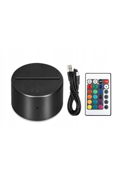 NO BRAND LAMPĂ 3D LED VÂIȘĂ PE LUNĂ 16 CULORI + TELECOMANDĂ USB