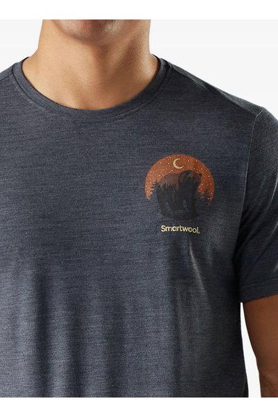 NO BRAND Tricou grafic Smartwool Lunar Bear Active SS din lână merino - cărbu...