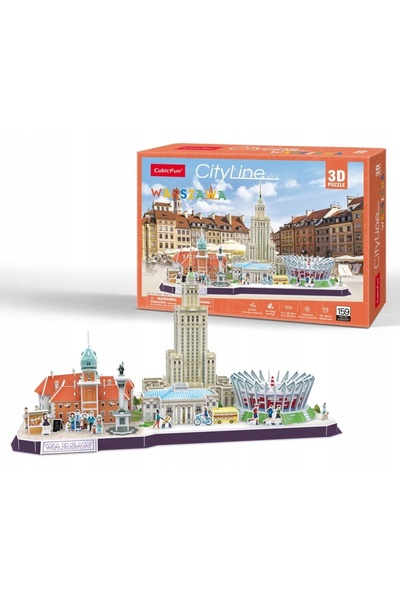 NO BRAND CUBIC FUN Puzzle 3D CITY LINE WARSZAWA 159 piese MC271h