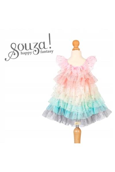 NO BRAND Souza! Rochie costum prințesă curcubeu din tul Fenne 3-4 ani 101126