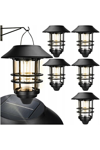 NO BRAND 5x Lămpi LED solare suspendate de perete pentru exterior, cu panou s...