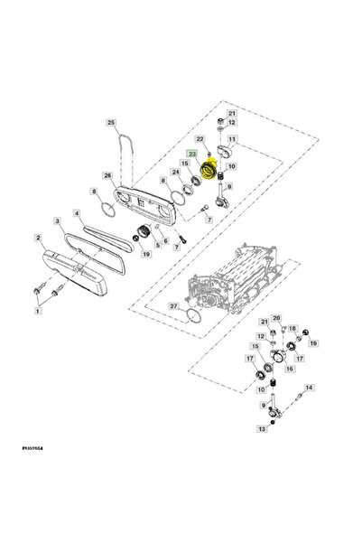 John Deere Original 2400 7700 Carcasă rulment ax braț oscilant (TCU39730)