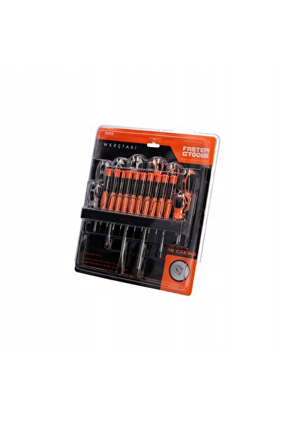 NO BRAND FASTER TOOLS Set de șurubelnițe EXTRA – 18 buc.