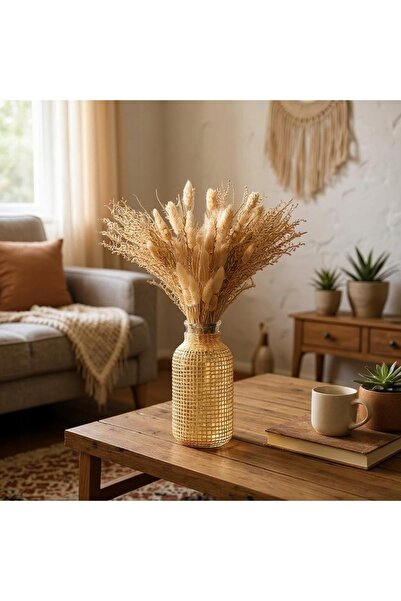 NO BRAND VAZĂ DE STICLĂ împletită din ratan, în formă de sticlă, în stil boho...
