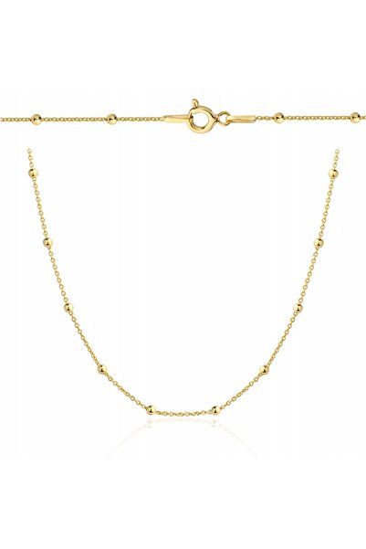 NO BRAND Colier choker auriu cu bile din argint 925