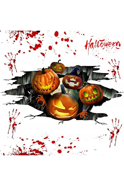 NO BRAND Autocolante de perete 3D Dovleac de Halloween, Decorațiuni detașabil...