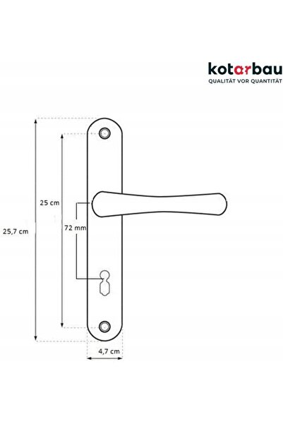 NO BRAND Set de mânere de ușă 72 mm, placă lungă cu patină, pentru set de ușă...