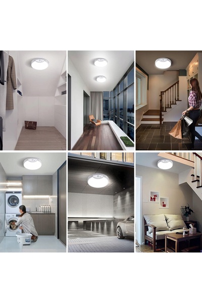NO BRAND Plafonieră cu 120 LED-uri, cu senzor de mișcare, alimentată cu bater...