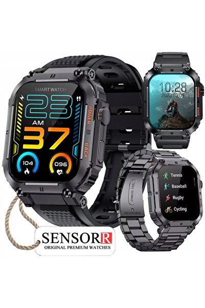 SENSORR Ceas militar robust, smartwatch pentru bărbați, apeluri, SMS-uri, men...