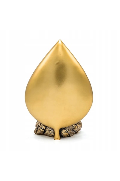 NO BRAND Statuie de Buddha aurie cu frunză de Bodhi - Decor Zen Boho pentru casă