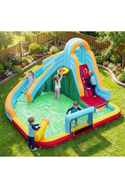 NO BRAND CASTEL GONFLABIL PENTRU COPII, PARC DE TIPĂTURI, PISCINĂ CU SUFLANTĂ...