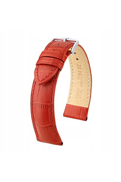 NO BRAND HIRSCH Duke M - 18mm - Roșu - Curea de ceas din piele