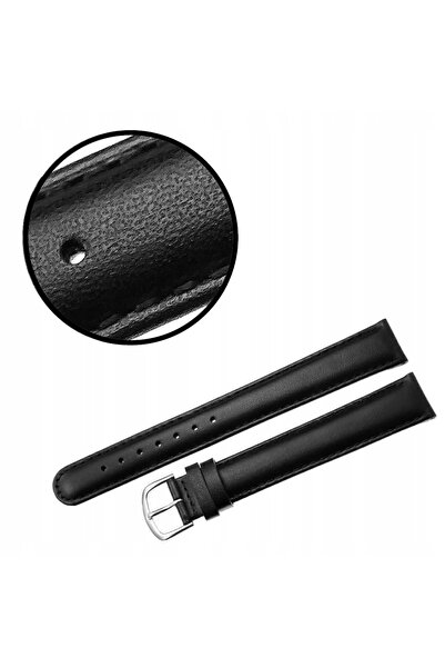 NO BRAND Curea REDA 18mm XXL netedă, neagră, cataramă argintie, cusută.