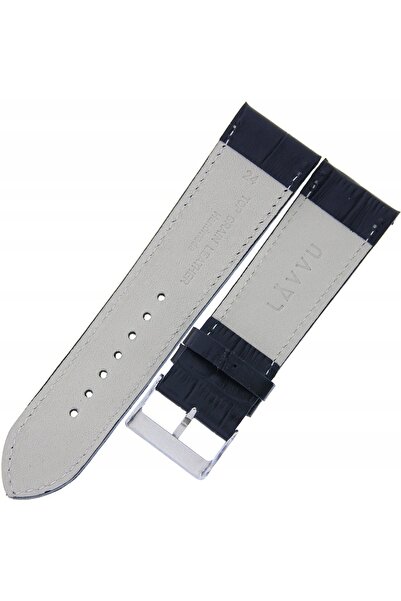 NO BRAND LAVVU Croco LSJUB24 - 24 mm - NEGRU - Curea de ceas din piele