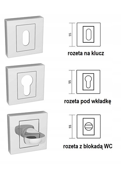 NO BRAND Mâner SAVIO crom/alb + rozete incluse