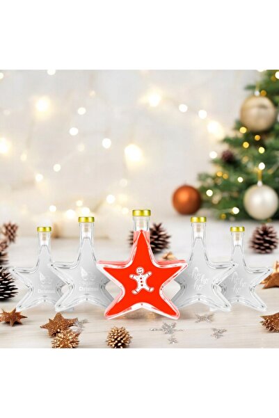 NO BRAND 20x STICLĂTĂRI DE STICĂ STEA DE CRĂCIUN 200ml IMPRIMATE pentru lichi...