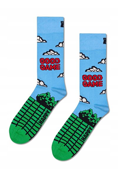 NO BRAND Set cadou 2 perechi șosete Happy Socks - inimă pixelizată / Good Gam...