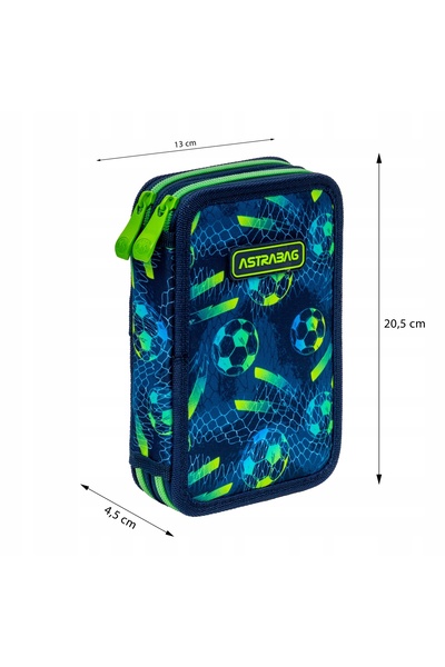 Astrabag Penar școlar pentru băiat, cu două compartimente, cu accesorii, Fotbal