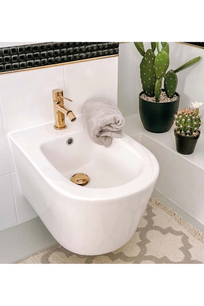 NO BRAND Robinet de bideu de podea cu dop POLA Rose Gold BAP_832D