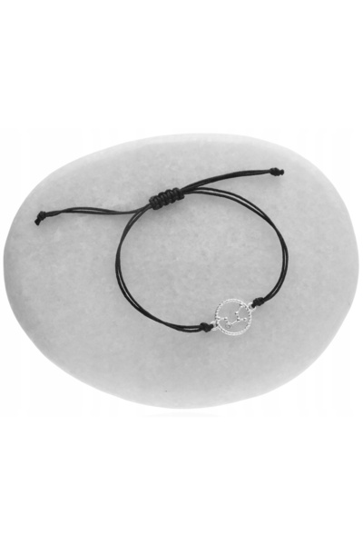 NO BRAND Brățară din argint SILVER cu șnur, semn zodiacal PANNA, argint 925, ...