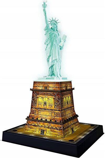 RAVENSBURGER PUZZLE 3D STATUA SFÂNTĂI ZIARĂȚI ÎN NOAPTE ILUMINAT CU LED 108 EL.
