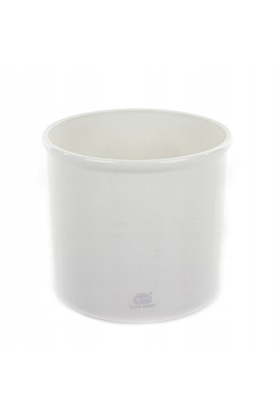 NO BRAND Ghiveci Corona 15/19cm, alb lucios, elegant, pentru plante